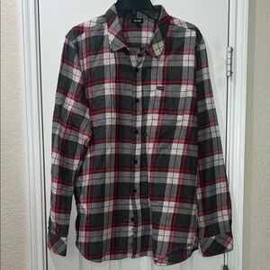 LRG Red and Black Men's Casual Button Down Shirt